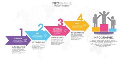 Infographic 4 steps elements for content, diagram, flowchart, steps, parts, timeline, workflow, chart. vector