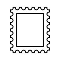 Postage stamp frame icon. Empty border template for postcards and letters. Blank rectangle and square postage stamp with perforated edge. Vector illustration isolated on white background