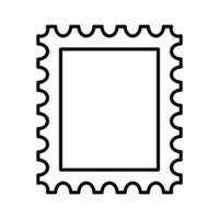 icono de marco de sello postal. plantilla de borde vacío para postales y cartas. Rectángulo en blanco y sello postal cuadrado con borde perforado. ilustración vectorial aislado sobre fondo blanco vector