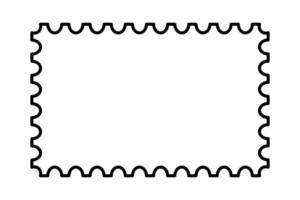 Postage stamp frame. Empty border template for postcards and letters. Blank rectangle and square postage stamp with perforated edge. Vector illustration isolated on white background