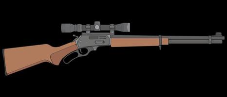 estilo vectorial de armas de fuego, arma de fuego, ilustración de armas, línea vectorial, ilustración de armas, arma moderna, concepto militar, pistola para entrenamiento vector