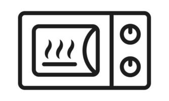 icono de arte de línea electrodomésticos microondas u horno para aplicaciones o sitio web vector