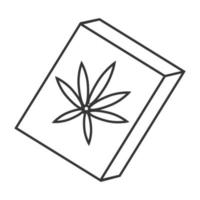 icono de arte de línea de cannabis de resina o hachís sólido para aplicaciones o sitio web vector