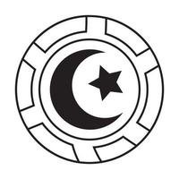 Symbol of Islam a crescent moon and star for apps and websites vector