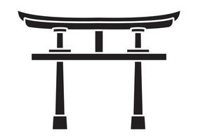 Shinto shrine gate or torii flat vector icon for apps or websites