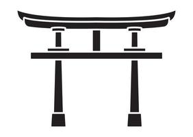 Shinto shrine gate or torii flat vector icon for apps or websites