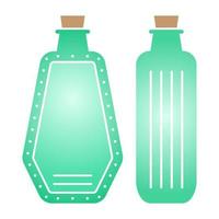 icono de color vectorial plano una botella de vidrio antigua con tapón de corcho para aplicaciones o sitios web vector