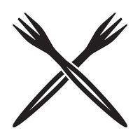 Crossed fork flat vector icon for apps and websites