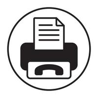 Circled the fax or facsimile vector icon for apps or websites