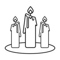 light candle line art vector icon for apps or websites