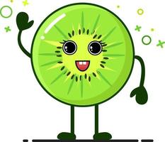 vector graphic illustration, kiwi cute illustration, Kiwi fruit doodle style