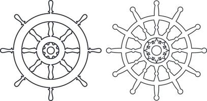 Ship steering wheel, Helm Anchor vector icon, Steer icon vector