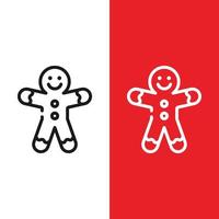 Christmas Xmas Ginger Bread icon in Outline Style vector