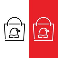 Christmas Xmas Shopping Bag Vector icon in Outline