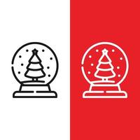 Christmas Xmas Snow Globe Vector icon in Outline Style