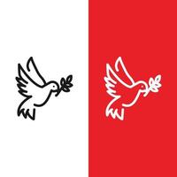 Christmas Xmas Dove Vector icon in Outline Style