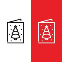 icono de vector de tarjeta de invitación de navidad de navidad en contorno