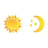 icono plano sol y luna vector