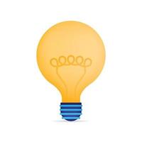 Vector design of 3D Light Bulb for ideas and enlightenment. Illustration concept can be use for landing page template ui ux web mobile app poster banner website flyer ads