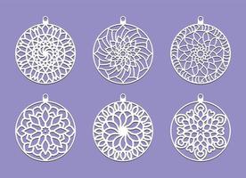 snowflakes christmas design vector set