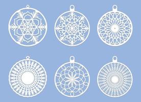 conjunto de vectores de diseño de Navidad de copos de nieve