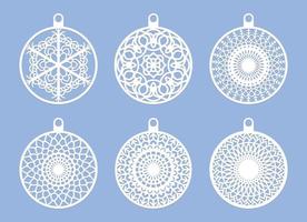 snowflakes christmas design vector set