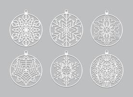 conjunto de vectores de diseño de Navidad de copos de nieve