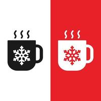 icono de vector de café de navidad de navidad en estilo glifo