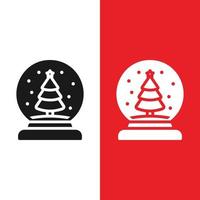 Christmas Xmas Snow Globe Vector icon in Glyph Style