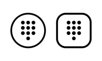 Dial pad button icon vector in line button