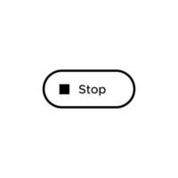 Stop button icon vector in rectangle line button