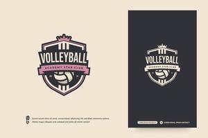 logotipo del club de voleibol, plantilla de emblemas del torneo de voleibol. identidad del equipo deportivo, ilustraciones vectoriales de diseño de insignias de e-sport vector