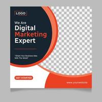 Digital marketing expert social media post template vector