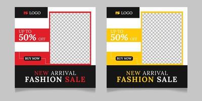 New arrival fashion sale social media post template vector