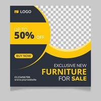 Exclusive furniture for sale social media post template vector