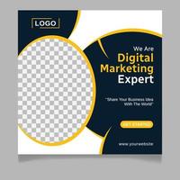 Digital marketing expert social media post template vector