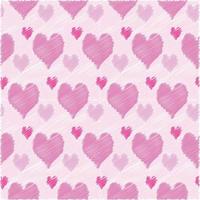 Seamless pattern with valentine hearts, sketch drawing for your design vector