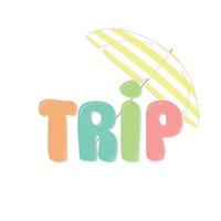 Trip text word in bubble style vector