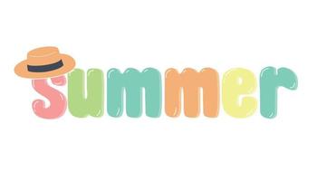 Summer text word in bubble style. vector