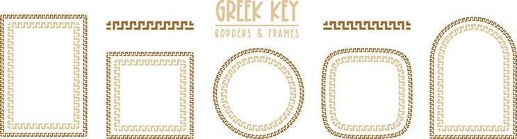 Greek key frames and borders collection. Decorative ancient meander vector