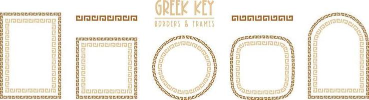 Greek key frames and borders collection. Decorative ancient meander vector