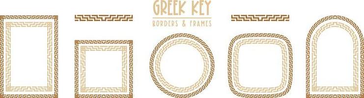 Greek key frames and borders collection. Decorative ancient meander vector