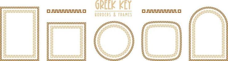 Greek key frames and borders collection. Decorative ancient meander vector