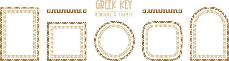 Greek key frames and borders collection. Decorative ancient meander vector