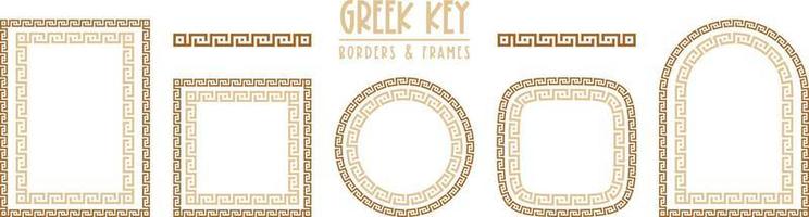 Greek key frames and borders collection. Decorative ancient meander vector