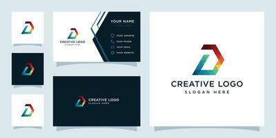 Vector graphics of initials D geometric colorful logo design template