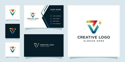 Vector graphics of initials J colorful geometry logo design template