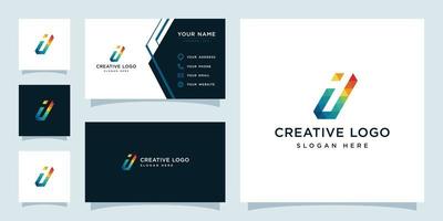 Vector graphics of initials I geometric colorful logo design template