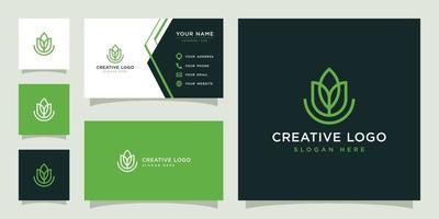 Vector graphics of simple flower logo design template