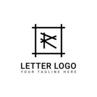 Simple and Clean Black Monogram Logo Design With the Letter R vector
